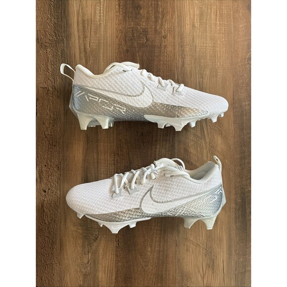 Nike Vapor Edge Speed 360 2 White Silver Football Cleats Men Size 10 DA5455-102